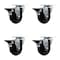 Service Caster 3.5'' Hard Rubber Wheel Swivel Top Plate Caster Set Posi Brake, 4PK SCC-20S3514-HRS-PLB-4 - alternate 1